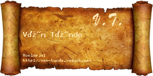 Vén Tünde névjegykártya